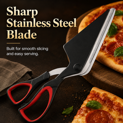 🍕 Pizza Scissors – 2-in-1 Pizza Cutter & Server for Easy Slice & Serve