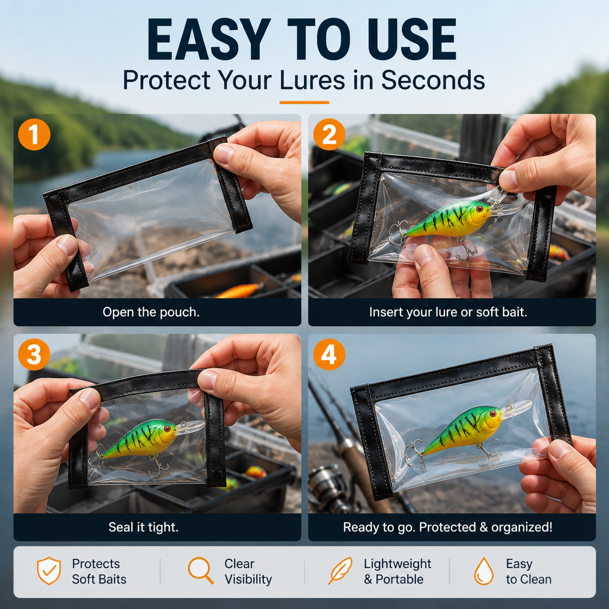 🎣 Fishing Lure Protective Case | Soft Bait Storage Box For Anglers