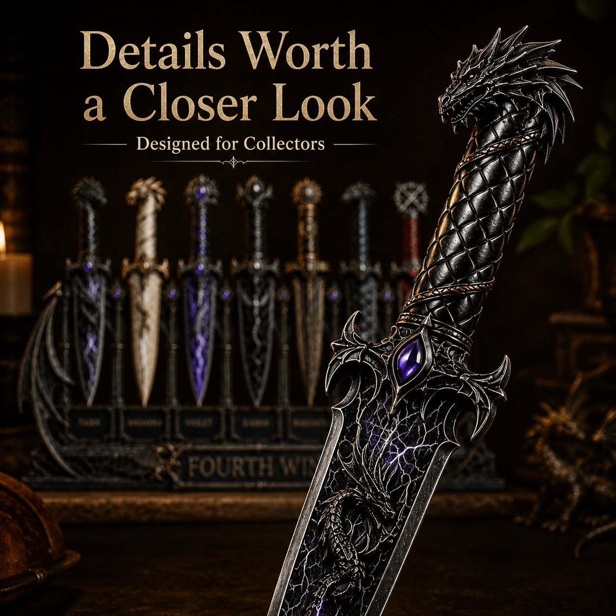 🗡️ Fantasy Dagger Collector Display Set | 7 Unique Designs