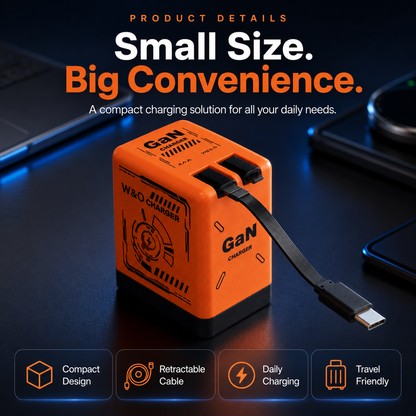 ⚡Retractable Charging Cable – Compact Self-Winding Cable for Travel, Desk & Everyday Use