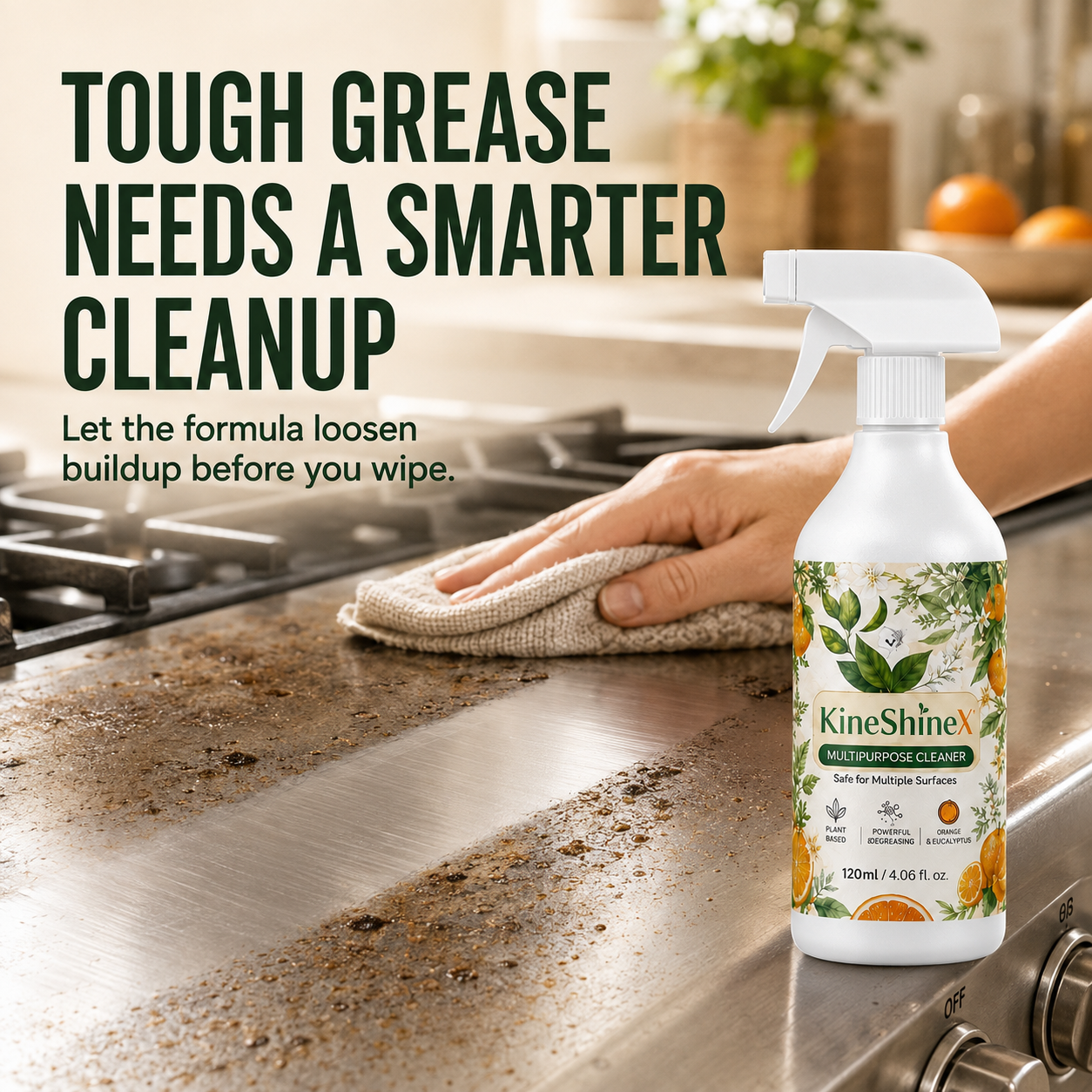 🍊 Heavy-Duty Kitchen Degreaser Spray – Less Scrubbing, Easier Cleanup