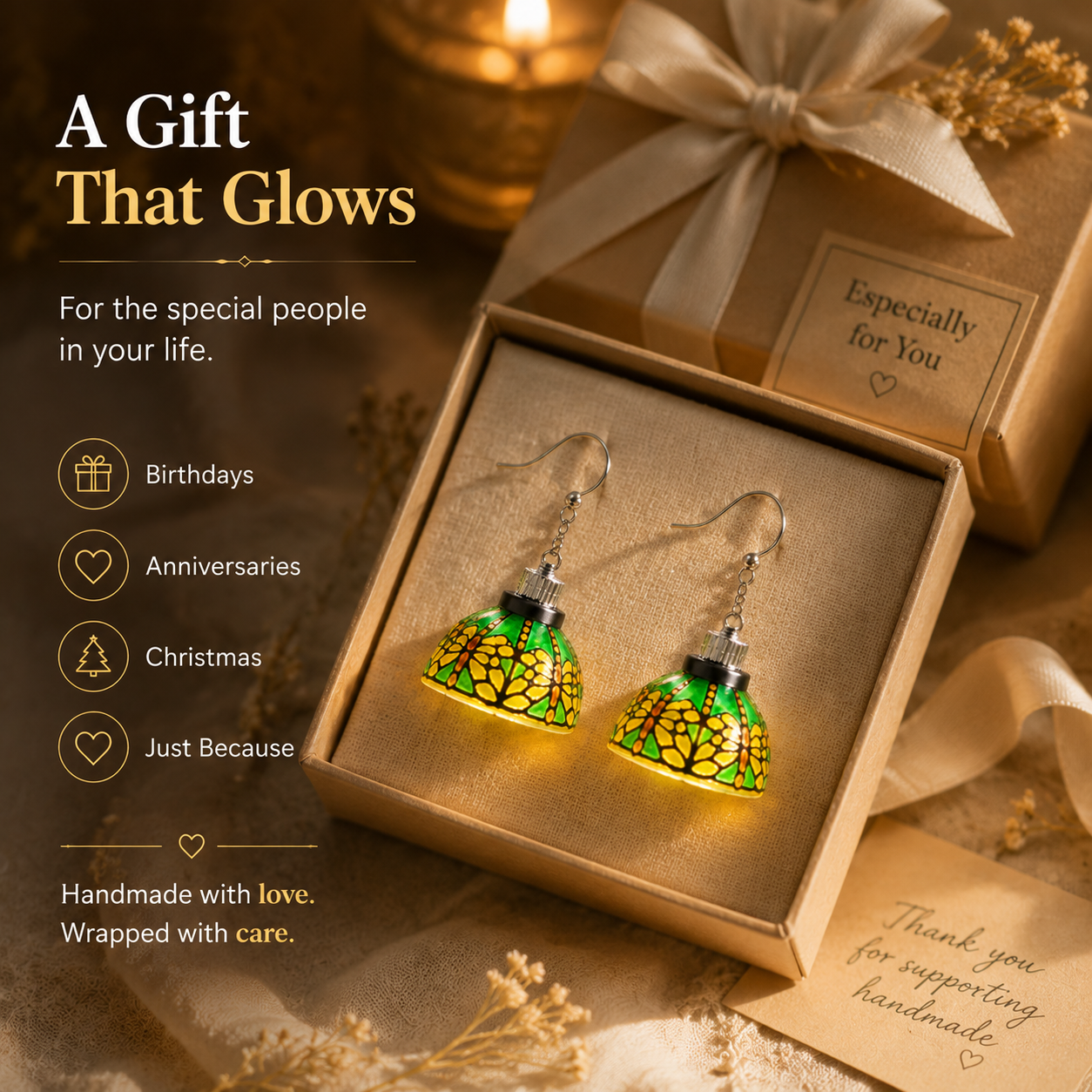 ✨ Luminous Stained Glass Dome Earrings