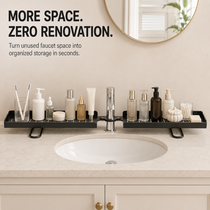 ✨ Foldable Faucet Sink Organizer Shelf – Adjustable Draining Countertop Storage Rack