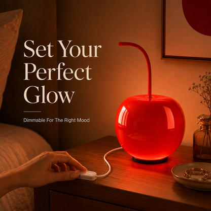 🍒 Cherry Glass Ambient Lamp – Dimmable USB Mood Light