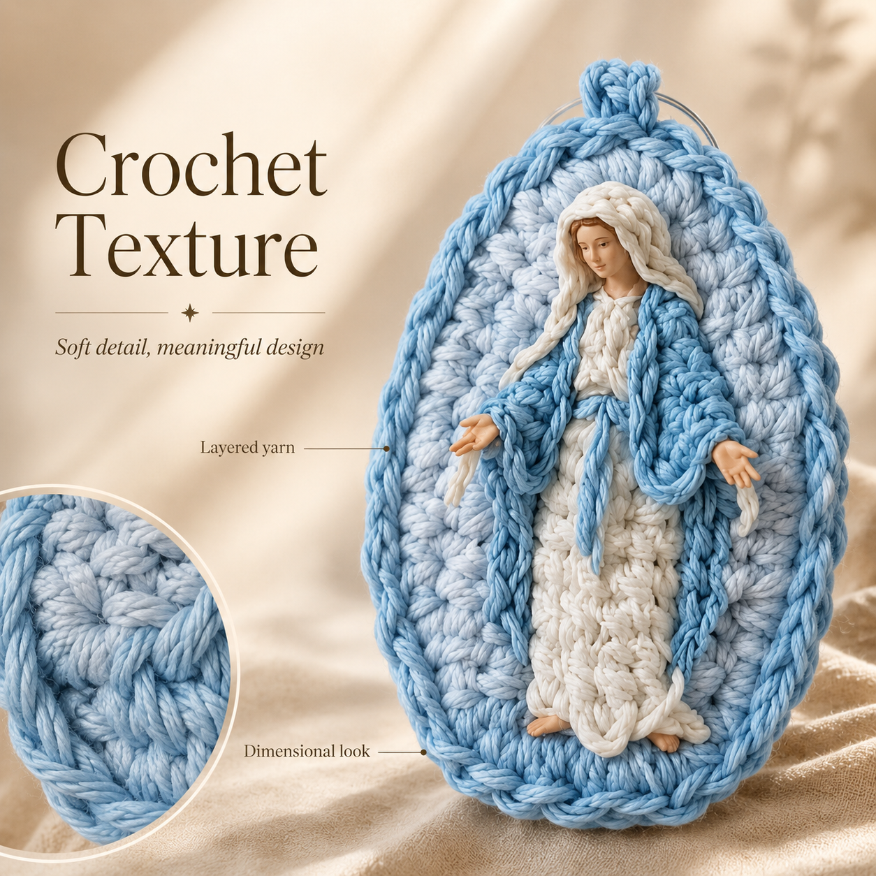 🔥 Save 29% Today——🕊️ Crochet Virgin Mary Keepsake