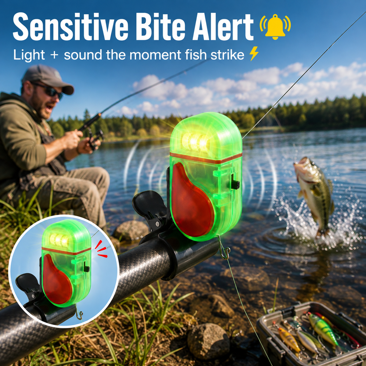💥2026 New Sensitive Smart Electronic Fishing Bells for Rods-Fishing Bite Alarm with LED Light