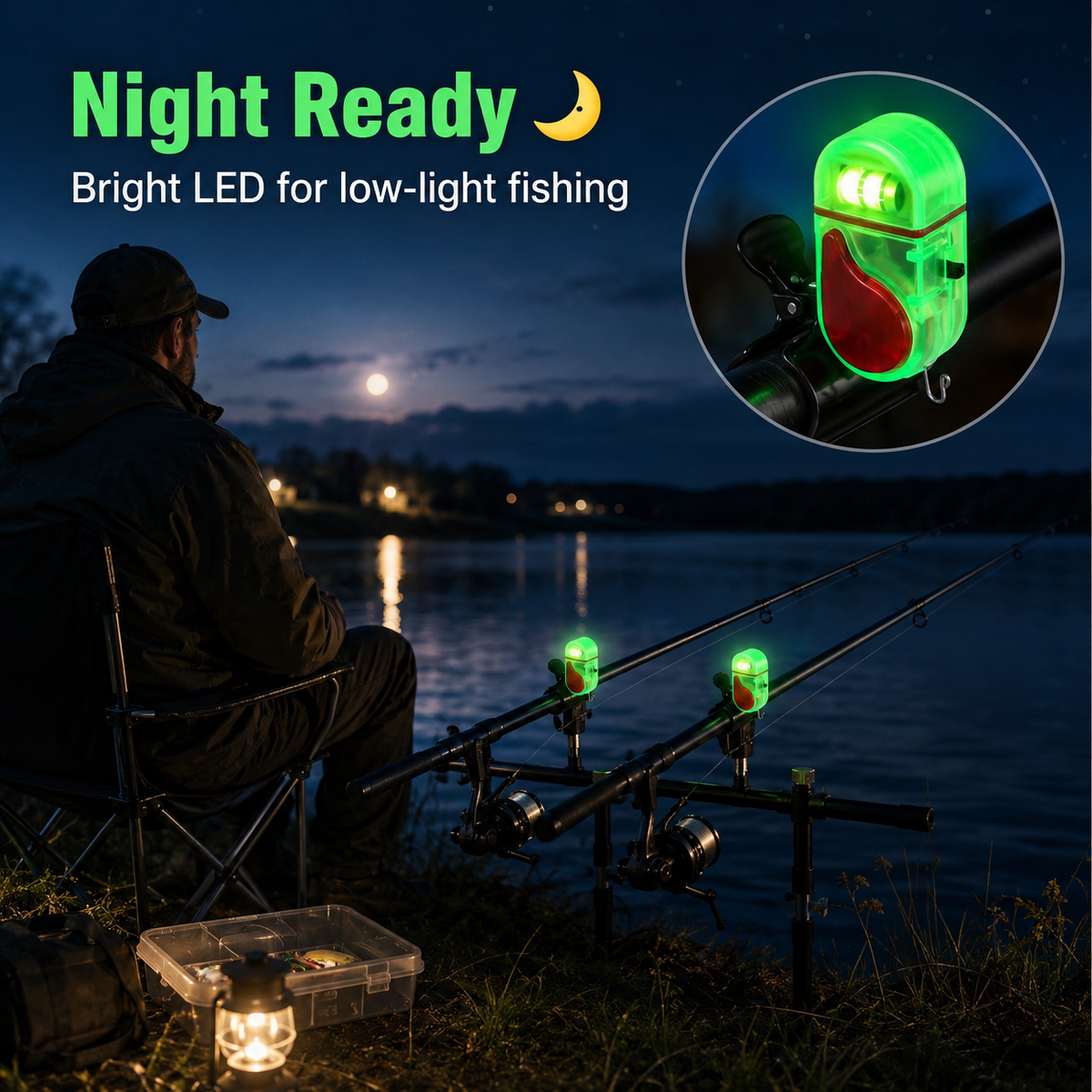 💥2026 New Sensitive Smart Electronic Fishing Bells for Rods-Fishing Bite Alarm with LED Light