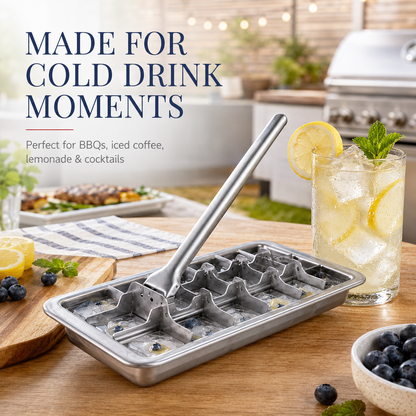 🧊Vintage Lever Ice Cube Tray | Quick-Release Metal Ice Tray