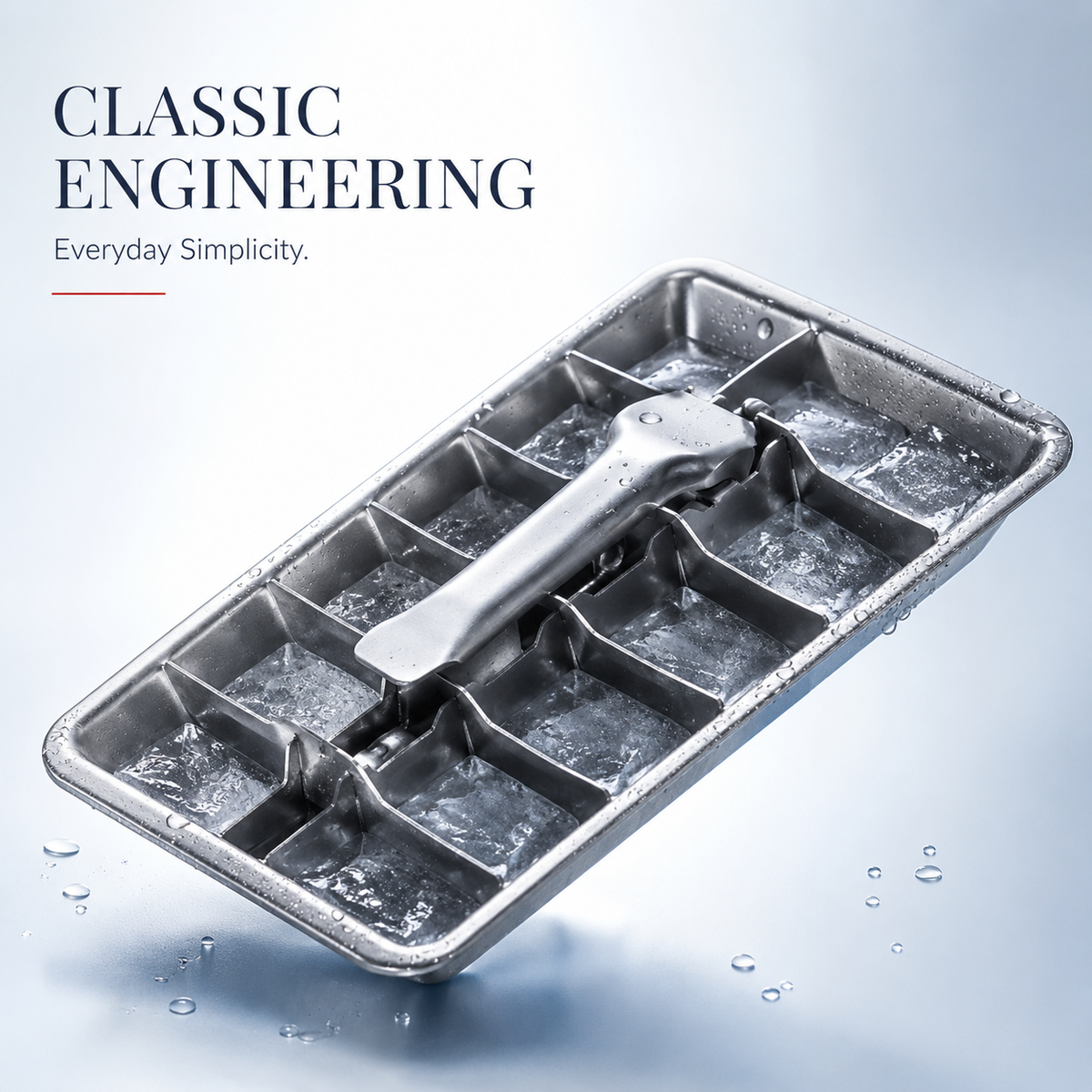 🧊Vintage Lever Ice Cube Tray | Quick-Release Metal Ice Tray
