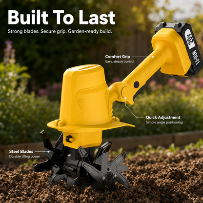 🌱 24V Cordless Garden Tiller-Lightweight power for easier weeding, loosening, and tilling.