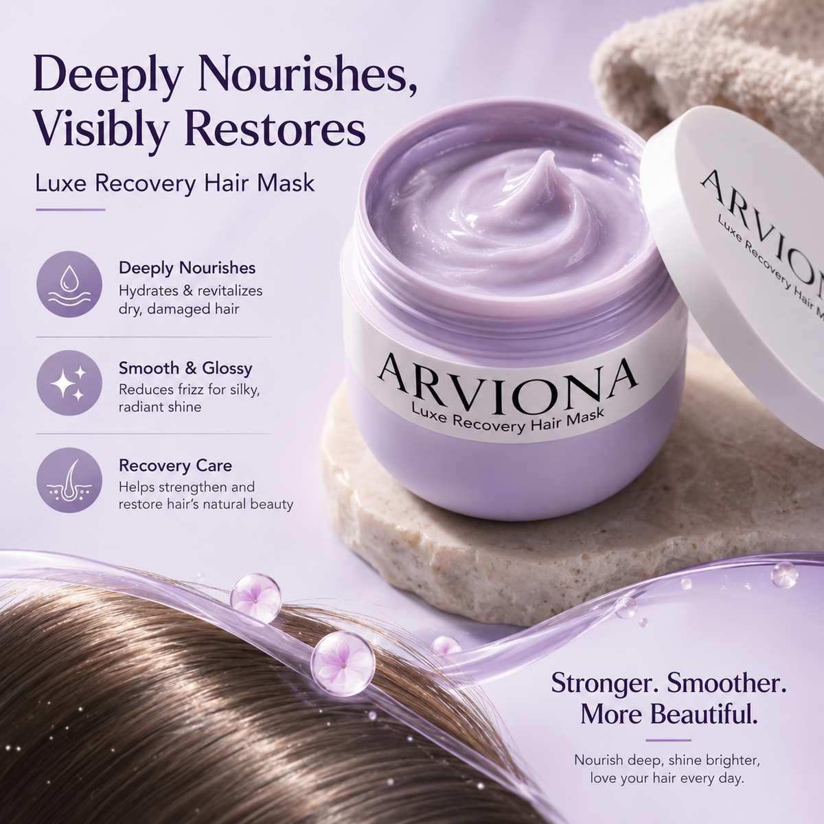 ✨ Luxe Recovery Hair Mask for Smooth & Glossy-Looking Hair