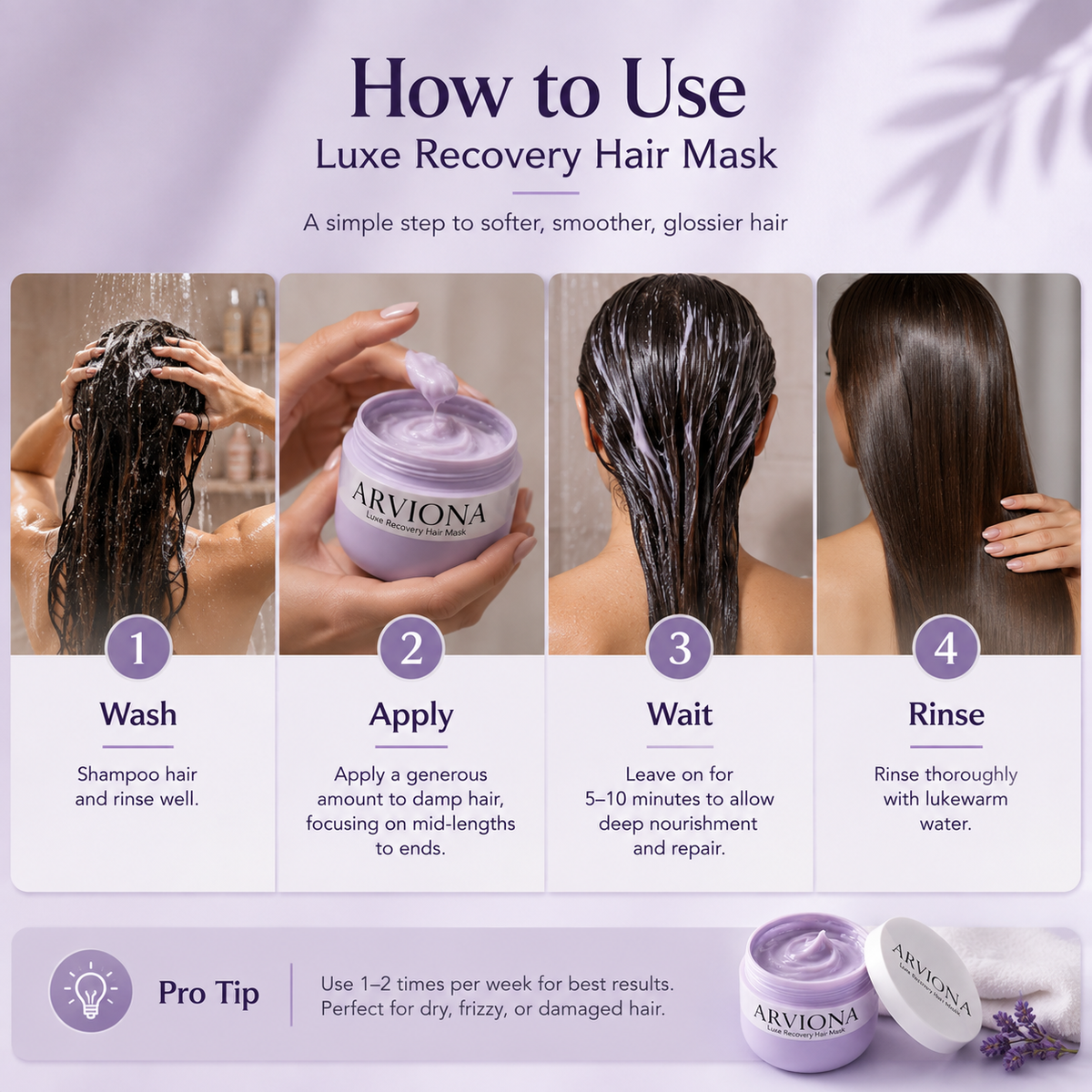 ✨ Luxe Recovery Hair Mask for Smooth & Glossy-Looking Hair