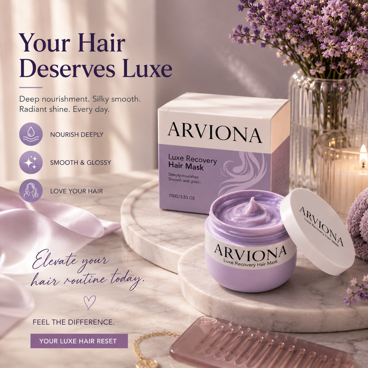 ✨ Luxe Recovery Hair Mask for Smooth & Glossy-Looking Hair