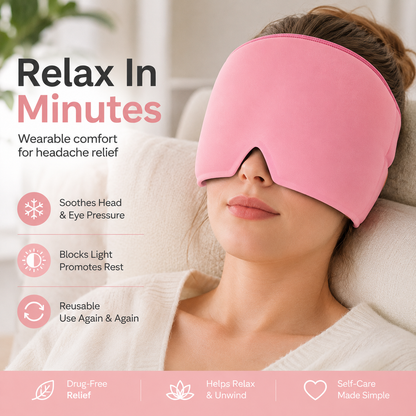 ❄️ 360° Hot & Cold Head Comfort Cap – Reusable Gel Wrap