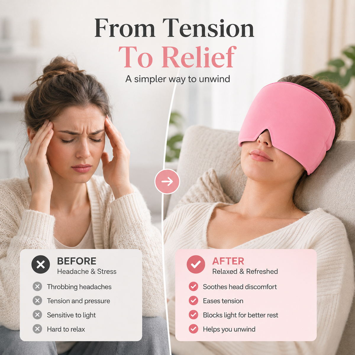 ❄️ 360° Hot & Cold Head Comfort Cap – Reusable Gel Wrap