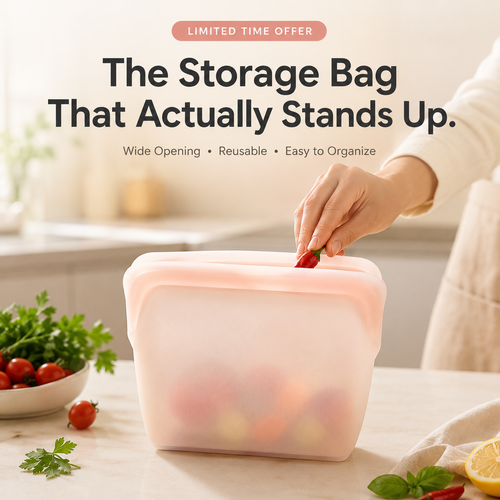 🥑5pcs Reusable Stand-Up Food Storage Bags