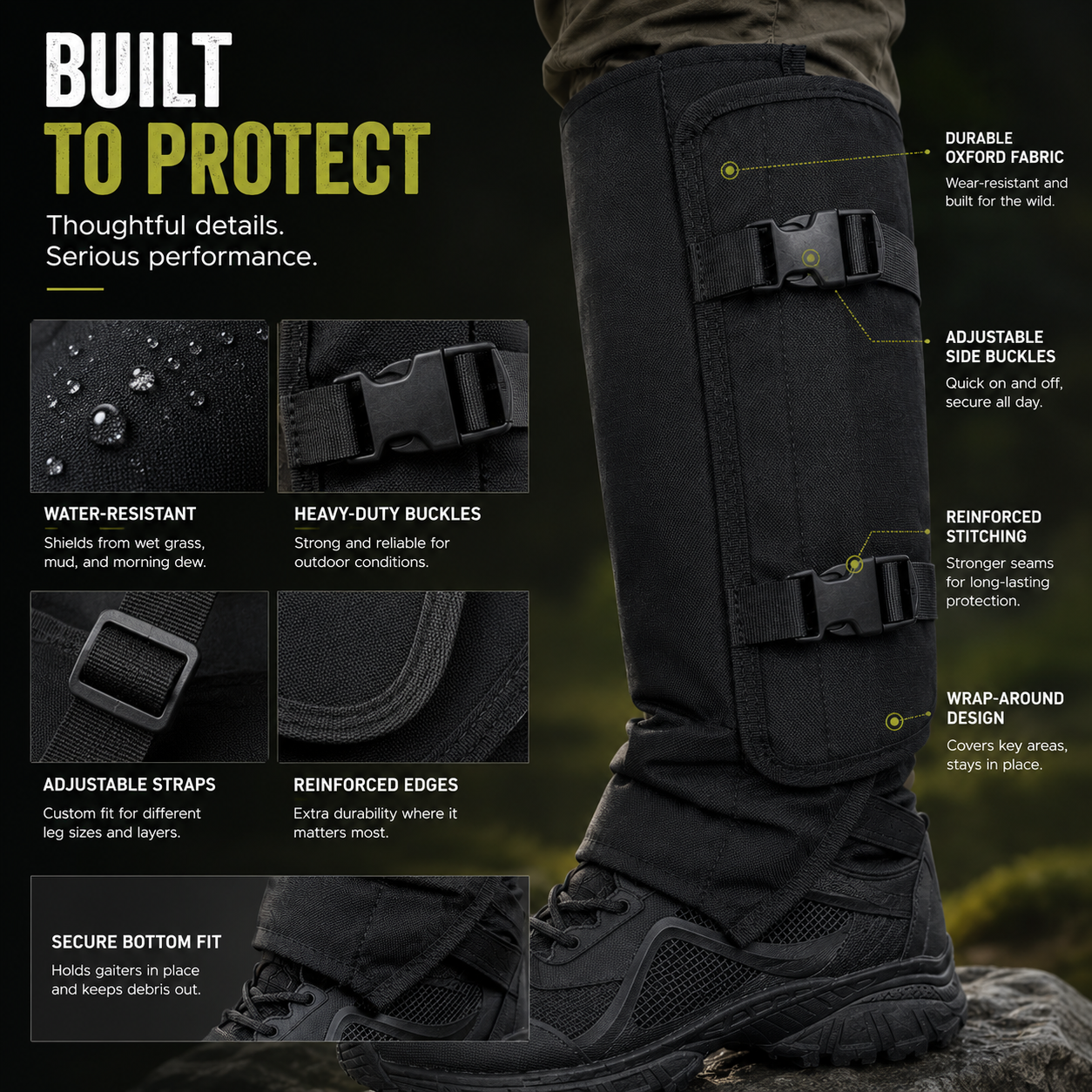 🛡️ All-Terrain Protective Leg Gaiters