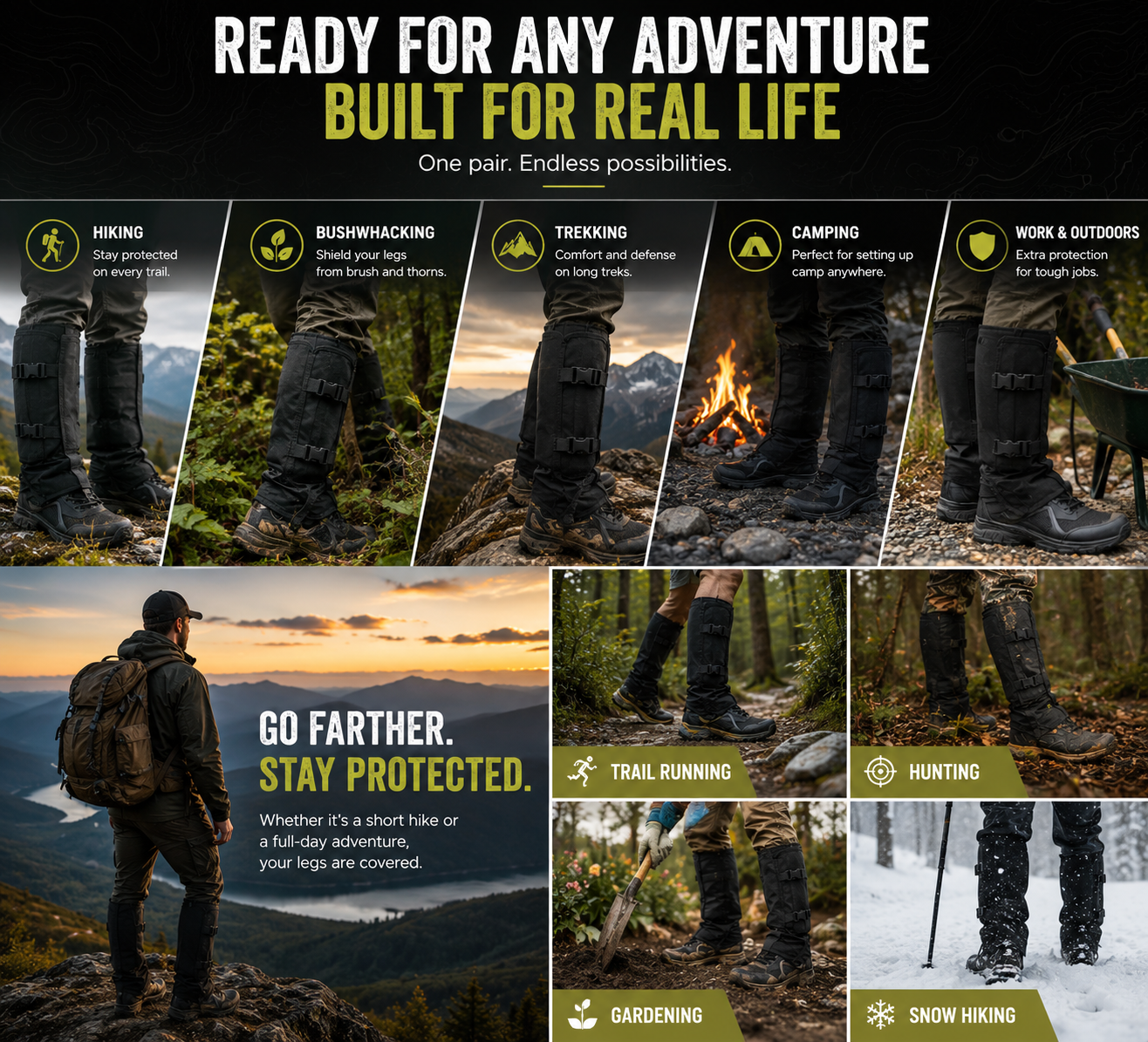 🛡️ All-Terrain Protective Leg Gaiters