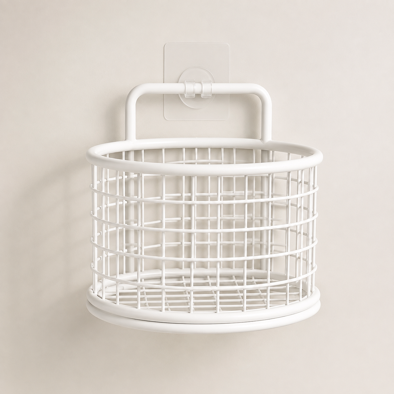 🧺 No-Drill Wall-Mounted Wire Storage Basket – Kitchen & Pantry Organizer