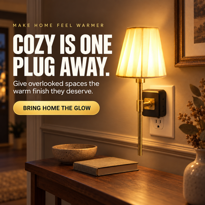 ✨ Dimmable Plug-In Wall Lamp with Pleated Shade – Cozy Light, No Wiring Needed
