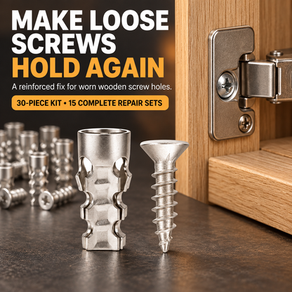 🔩 30-Piece Wood Screw Hole Repair Anchor Kit – Restore Loose Furniture Fixings