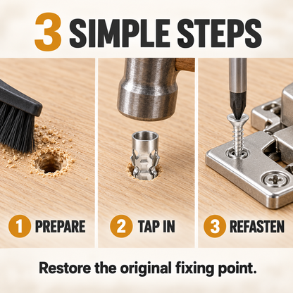 🔩 30-Piece Wood Screw Hole Repair Anchor Kit – Restore Loose Furniture Fixings