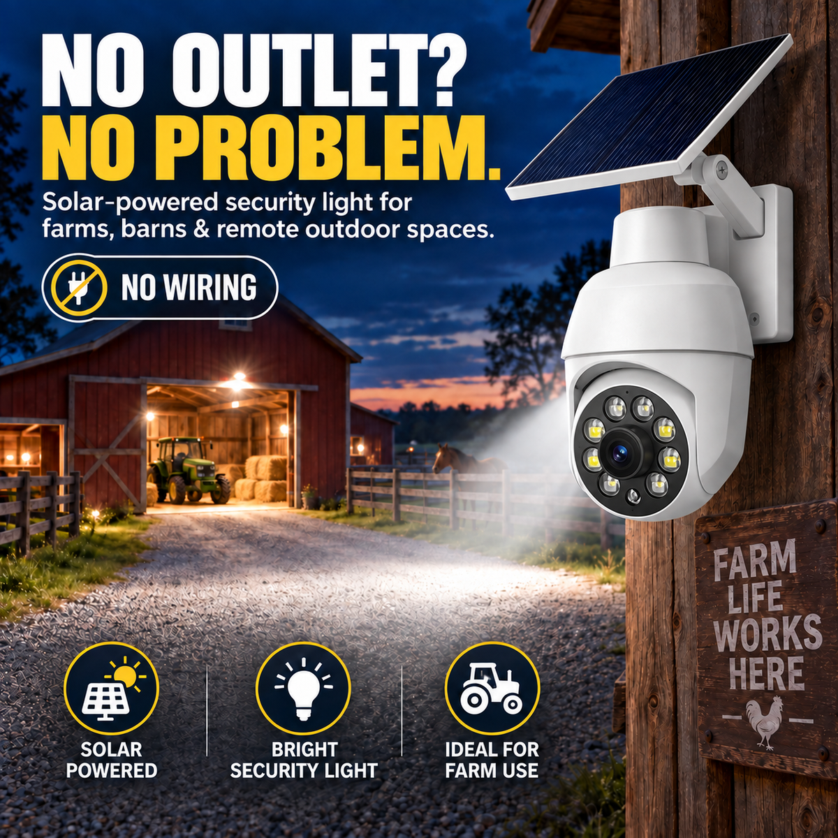 ⏰Final 6 Hours Sale 50% OFF🔥🔥 - Solar-Powered Simulated Surveillance Camera Street Light