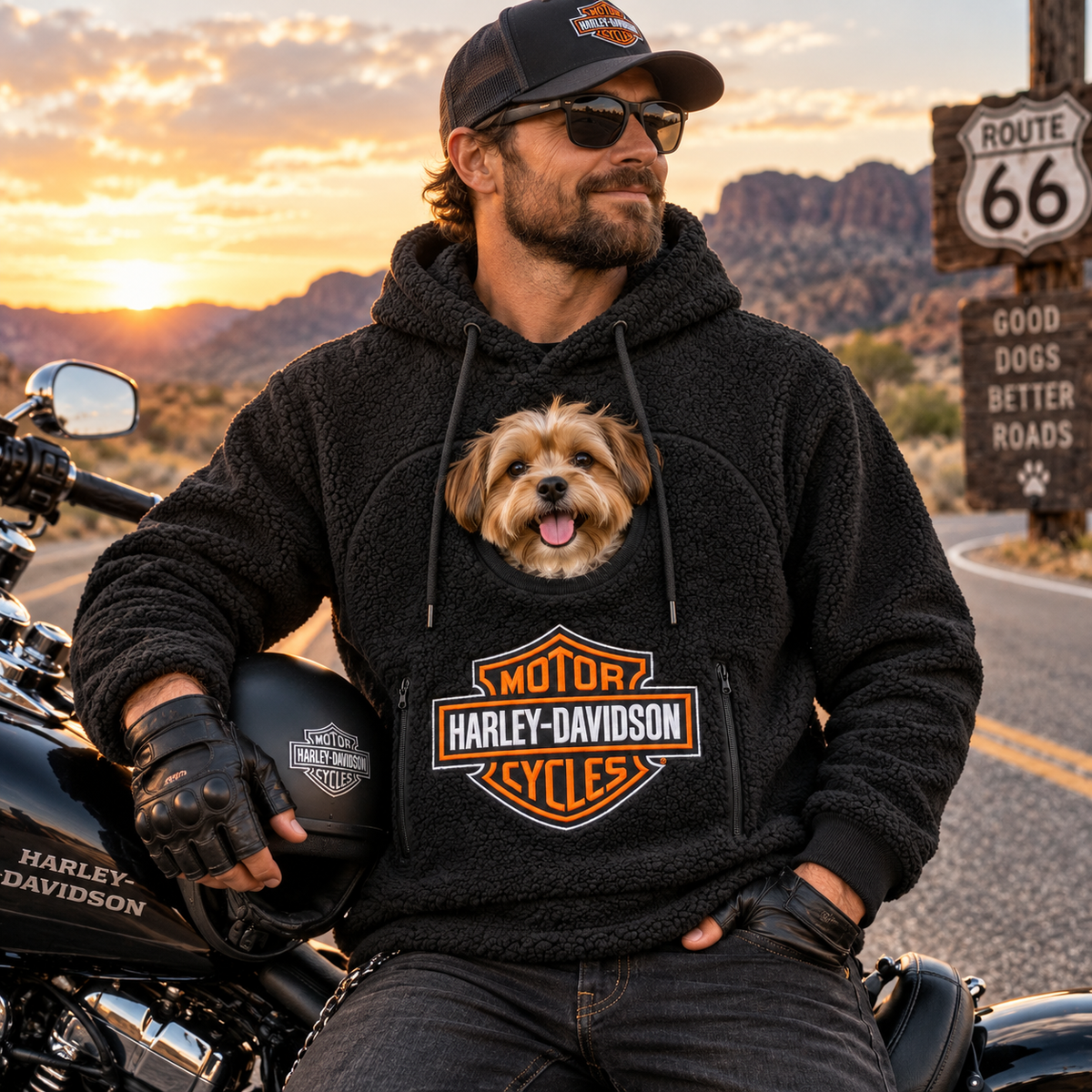 🐾 Rider Pet Carrier Sherpa Hoodie – Cozy Hands-Free Dog Carrying Hoodie