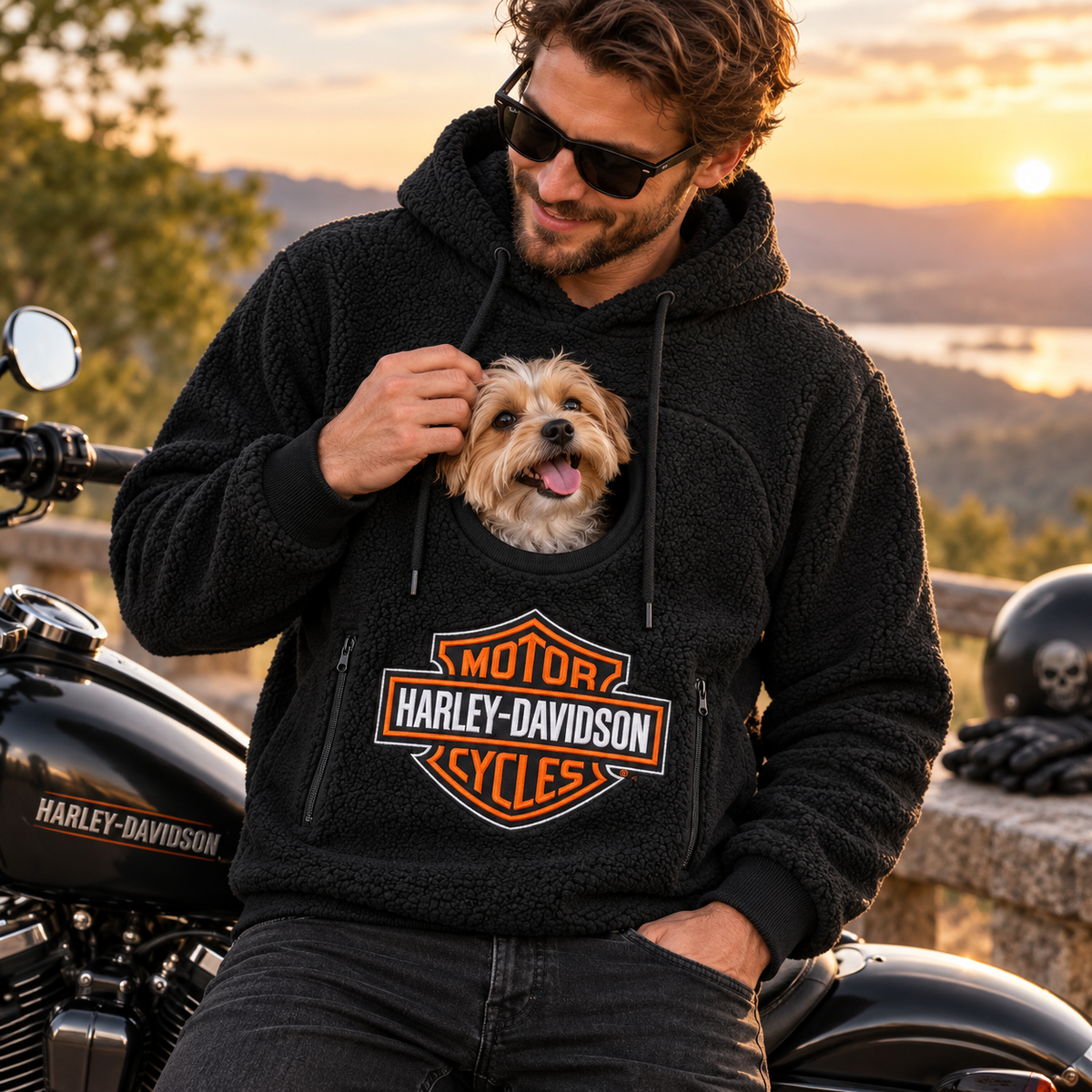 🐾 Rider Pet Carrier Sherpa Hoodie – Cozy Hands-Free Dog Carrying Hoodie