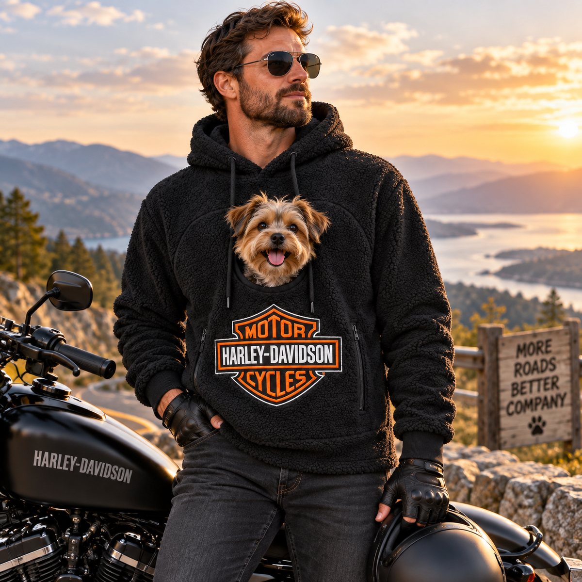 🐾 Rider Pet Carrier Sherpa Hoodie – Cozy Hands-Free Dog Carrying Hoodie