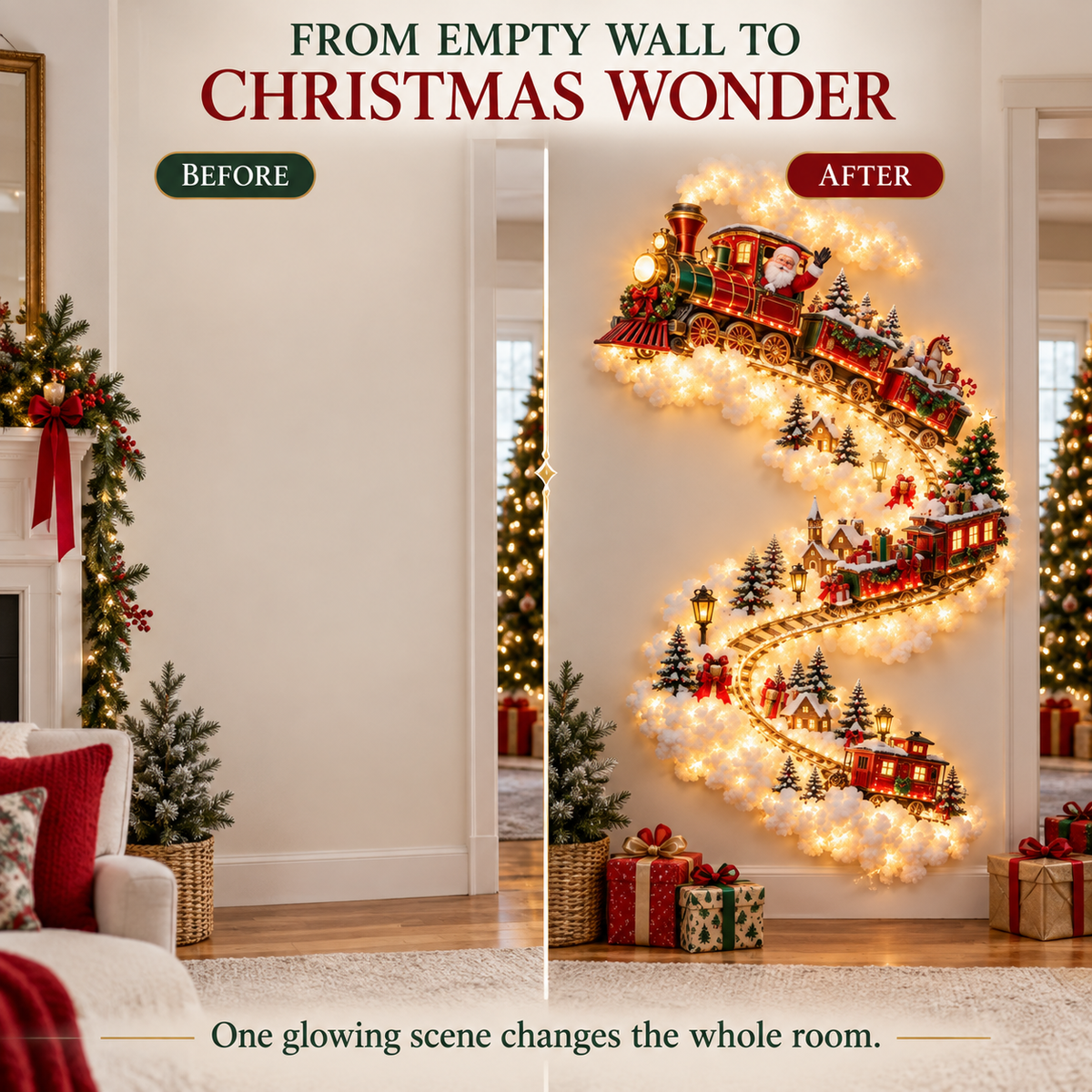 🎄 Santa Express Light-Up Wall Decor