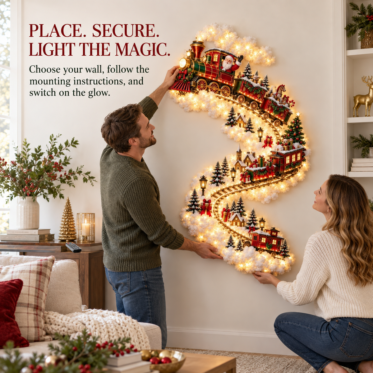 🎄 Santa Express Light-Up Wall Decor