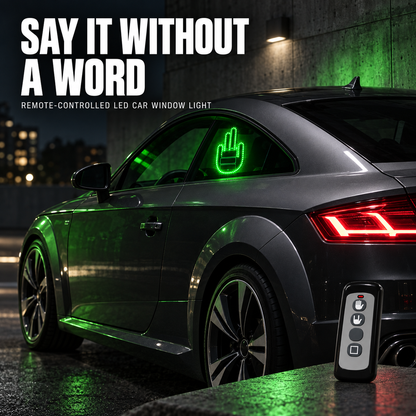 🚘 Remote-Controlled LED Car Window Gesture Light – Bright Novelty Hand Sign