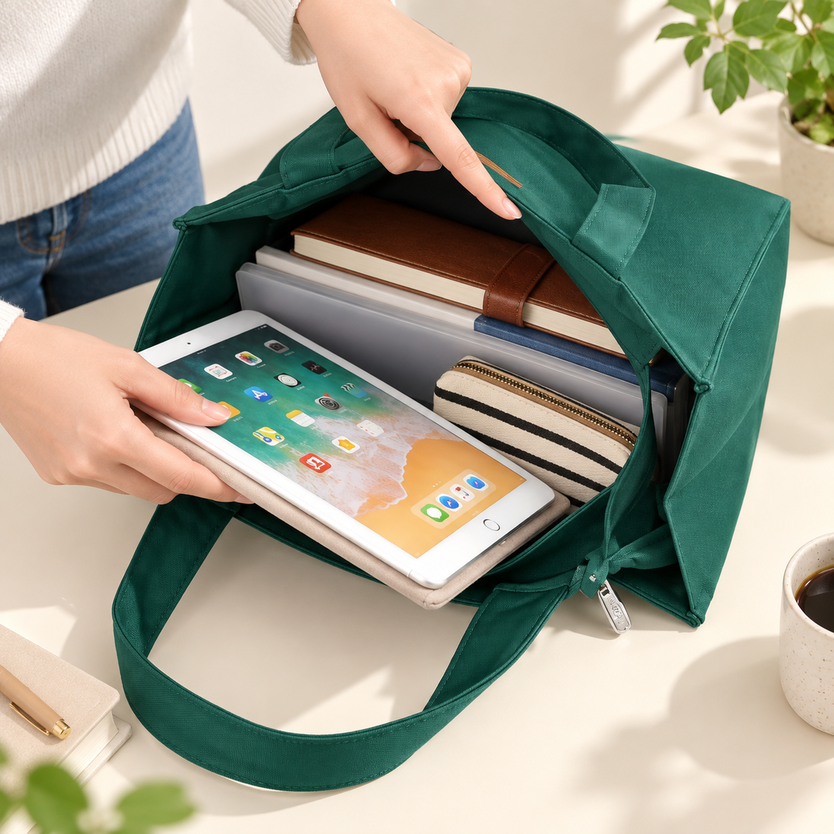 👜 A Clean, Spacious Everyday Tote That Keeps Your Essentials Organized Wherever You Go ✨