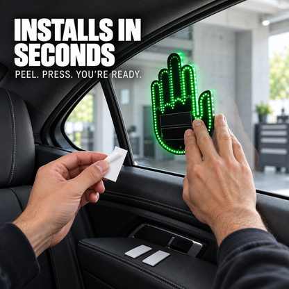 🚘 Remote-Controlled LED Car Window Gesture Light – Bright Novelty Hand Sign
