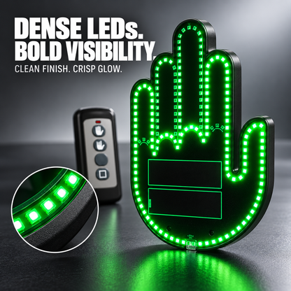 🚘 Remote-Controlled LED Car Window Gesture Light – Bright Novelty Hand Sign