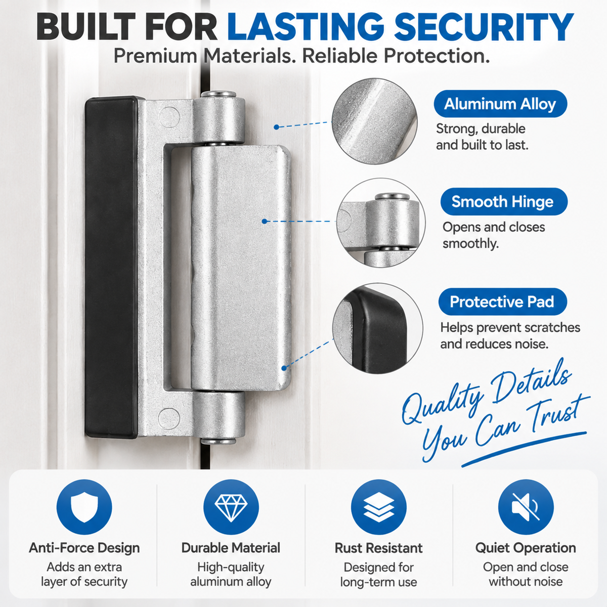 🔒 Extra Door Security Latch Add A Stronger Layer Of Protection To Your Home