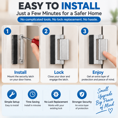 🔒 Extra Door Security Latch Add A Stronger Layer Of Protection To Your Home