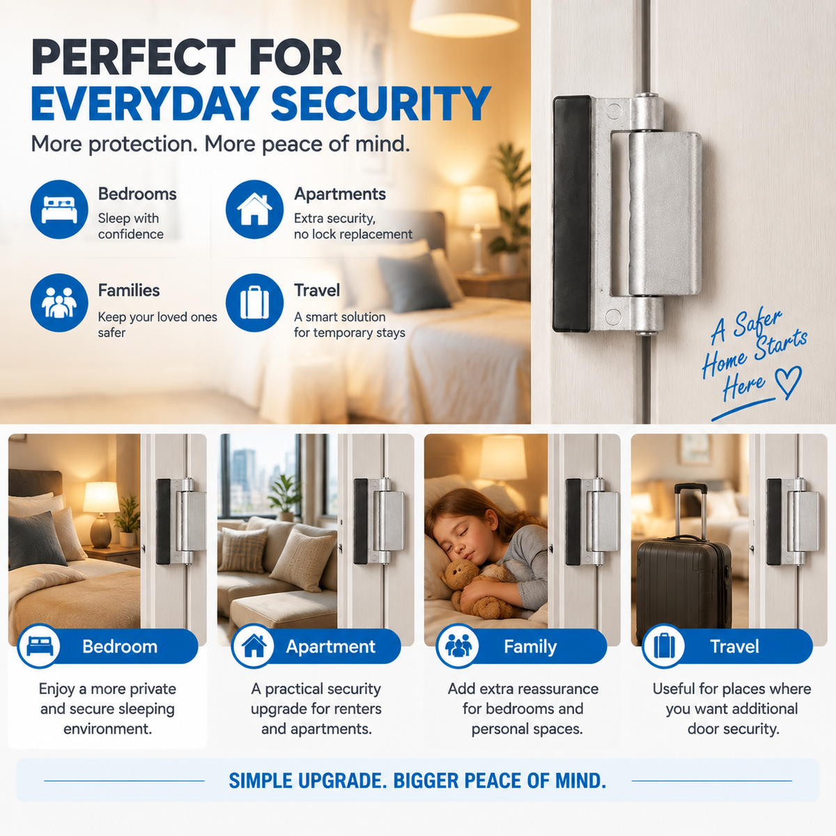🔒 Extra Door Security Latch Add A Stronger Layer Of Protection To Your Home