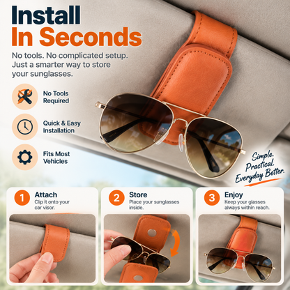 🕶️ Magnetic Car Visor Sunglasses Holder | Keep Your Glasses Always Within Reach