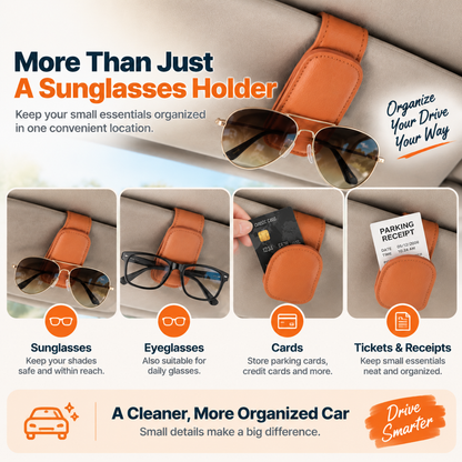 🕶️ Magnetic Car Visor Sunglasses Holder | Keep Your Glasses Always Within Reach