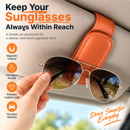 🕶️ Magnetic Car Visor Sunglasses Holder | Keep Your Glasses Always Within Reach