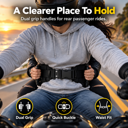 🔥 Ride With Confidence – Dual Grip Passenger Belt for Kids & Rear Riders