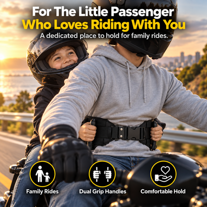 🔥 Ride With Confidence – Dual Grip Passenger Belt for Kids & Rear Riders