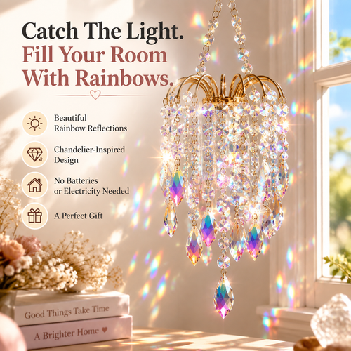 🌈 Hanging Crystal Suncatcher – Rainbow Prism Window & Home Decor