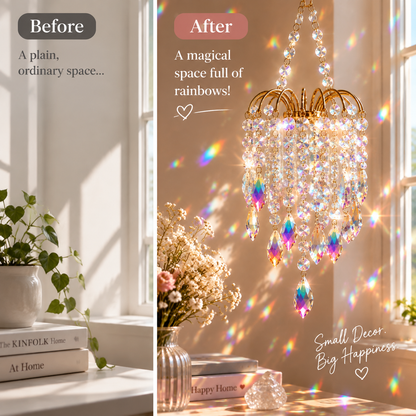 🌈 Hanging Crystal Suncatcher – Rainbow Prism Window & Home Decor