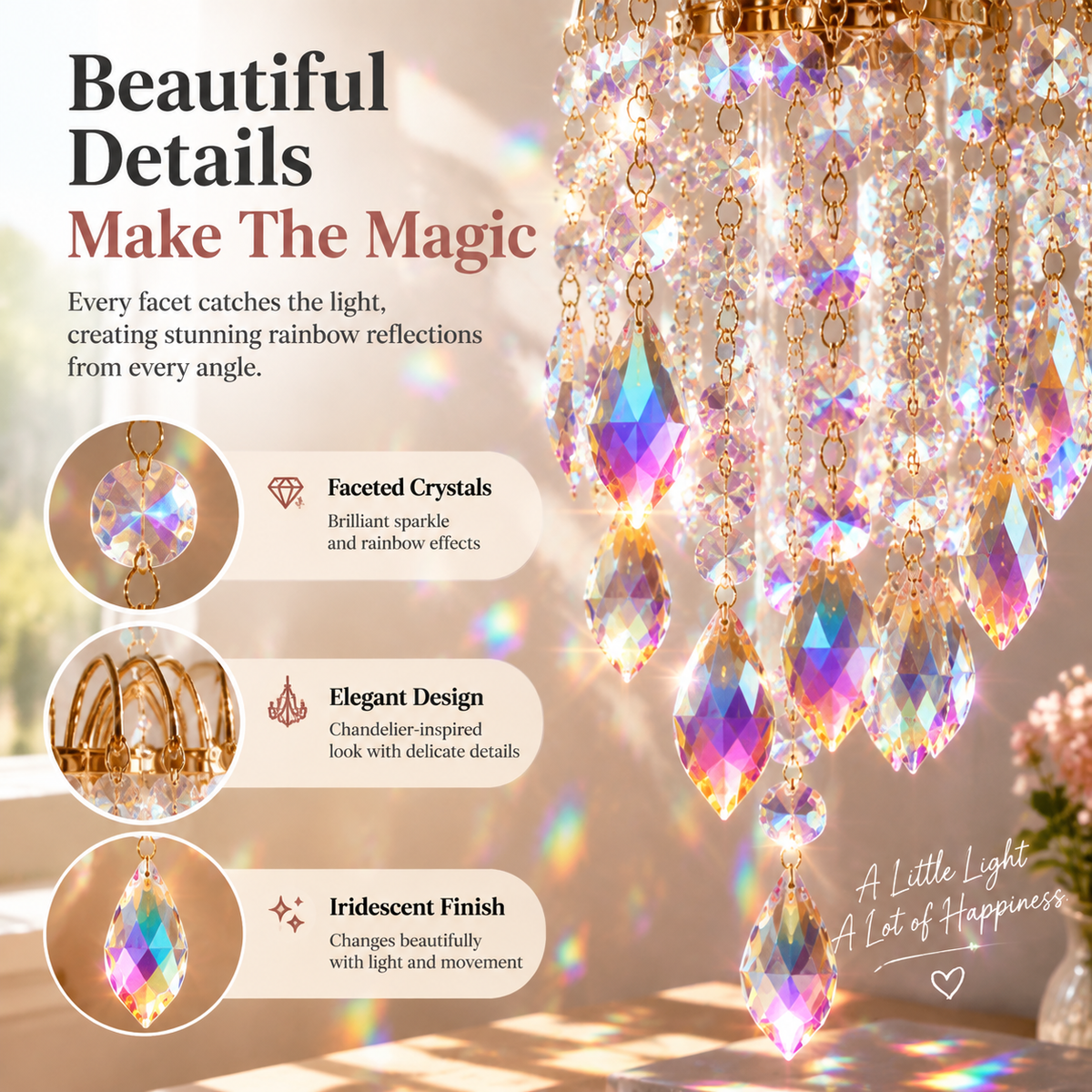 🌈 Hanging Crystal Suncatcher – Rainbow Prism Window & Home Decor