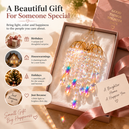 🌈 Hanging Crystal Suncatcher – Rainbow Prism Window & Home Decor