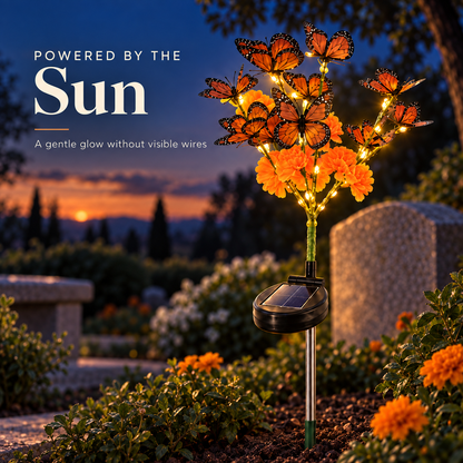 🦋 Solar Butterfly Memorial Stake Light – Día de los Muertos Tribute
