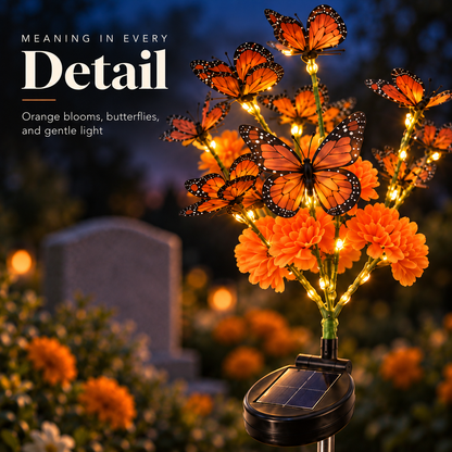 🦋 Solar Butterfly Memorial Stake Light – Día de los Muertos Tribute
